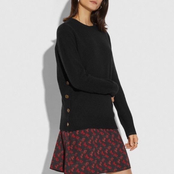Coach Dresses Coach Side Button Sweater Shirt Dress Poshmark